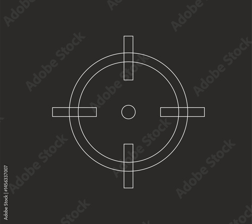 Gun sight isolated crosshairs bullseye vector image