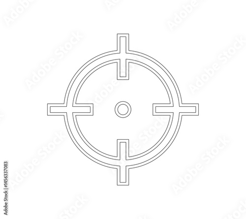 Gun sight isolated crosshairs bullseye vector image