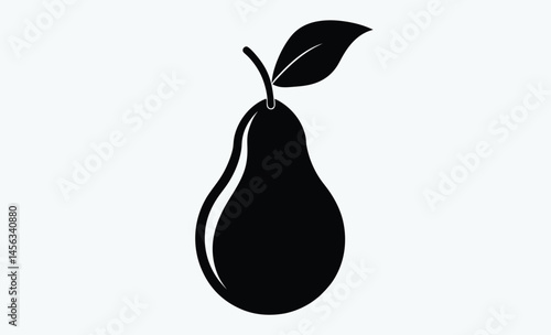 Pear fruit silhouette, Pear fruit silhouette vector, Pear icon vector