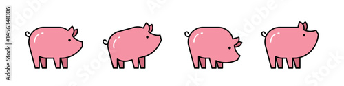 Pig Logo. Icon design. Template elements
