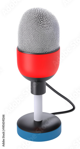 Obraz na płótnie 3D Render of Microphone on Transparent Background w salonie