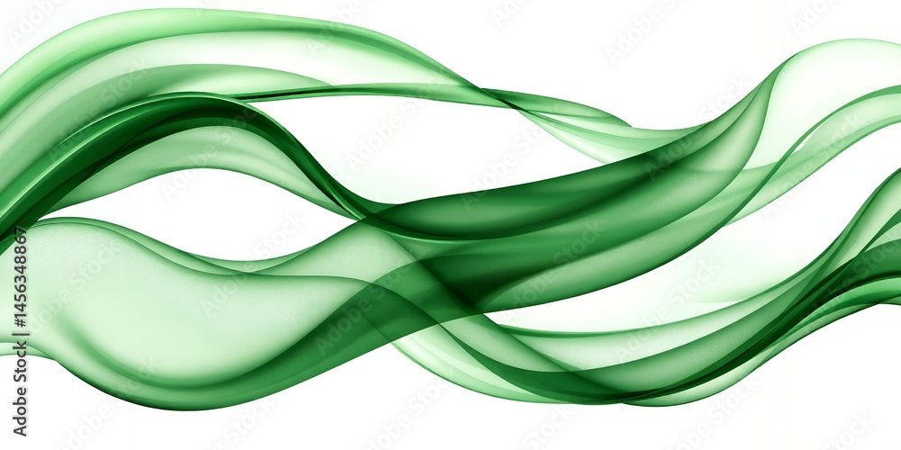 Obraz premium Abstract Green Flowing Waves Design Element Background Image