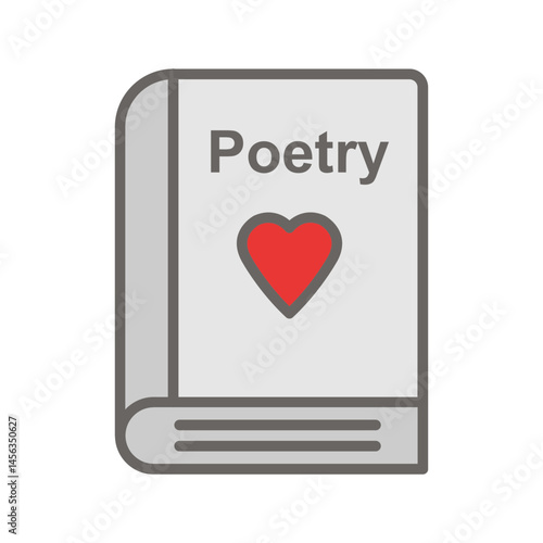 Romantic poetry book Vector Icon