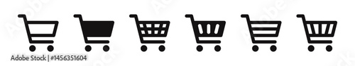 Shopping cart icons set. Internet shop buy symbol. Vector illustration.