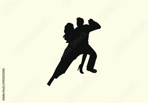 People dancing vector icon. Beautiful set of dancing couples in silhouette black style illustrations isolated on white. Concept of dancing classes, jazz, classic dance. Dancing classes, retro theater 