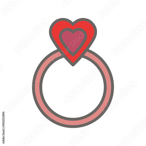 Heart Shaped Ring Vector Icon