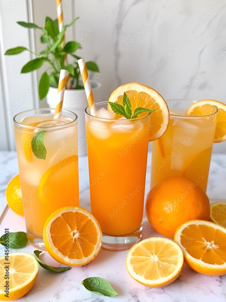 Fototapeta premium Citrus summer drink refreshers