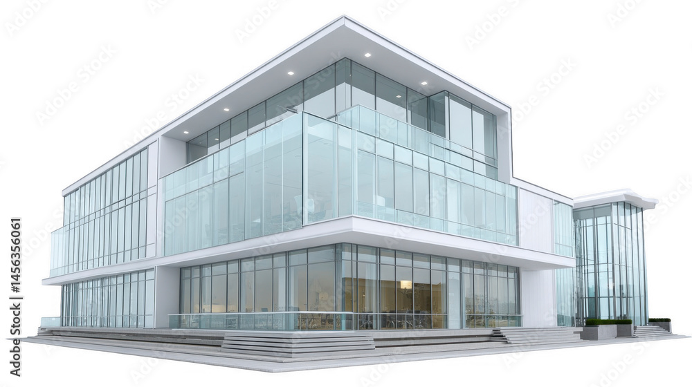 Modern Glass Office Building Architecture Design Image isolated on transparent background Modern Glass Office Building Architecture Design Image isolated on transparent background