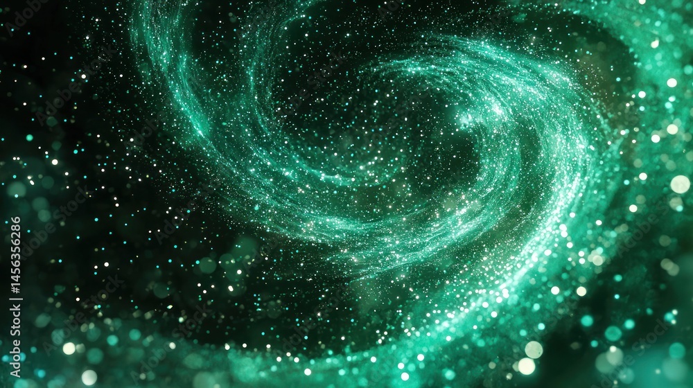 Obraz premium Emerald cosmic swirl
