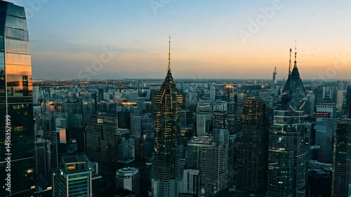 sunset over the city