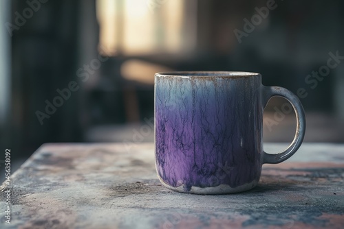 Wallpaper Mural A close-up of a vibrant purple and grey ceramic mug. Torontodigital.ca