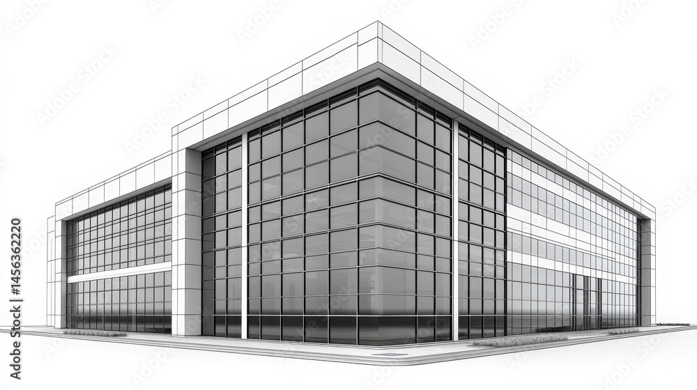 Obraz premium Architectural landmark featuring reflective glass facade modern 
