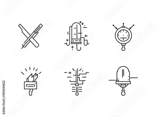 Sphygmomanometer line art icon medical device symbol