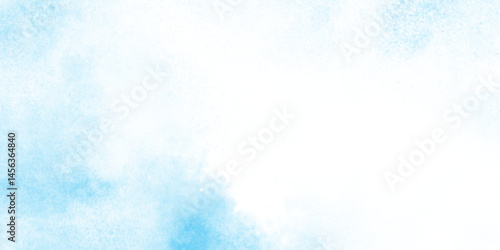 Abstract blue color clouds background, Vibrant clear blue sky with puffy and blurry natural clear clouds, Abstract blue watercolor painted sky background by teal color blue.