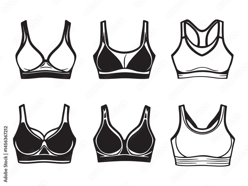 Obraz premium Sports Bra line art icon illustration in modern style