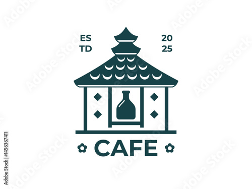 Chinese restaurant logo template with editable text, perfect for branding, menus, and signage. Modern, elegant, and customizable vector design for Asian cuisine businesses. Includes high-resolution.