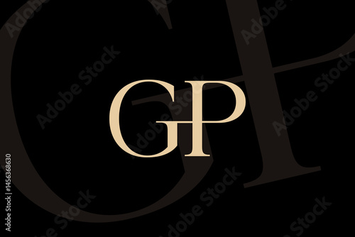 GP or PG letter logo icon design. Classic style luxury initials monogram.