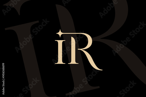 IR or RI letter logo icon design. Classic style luxury initials monogram.