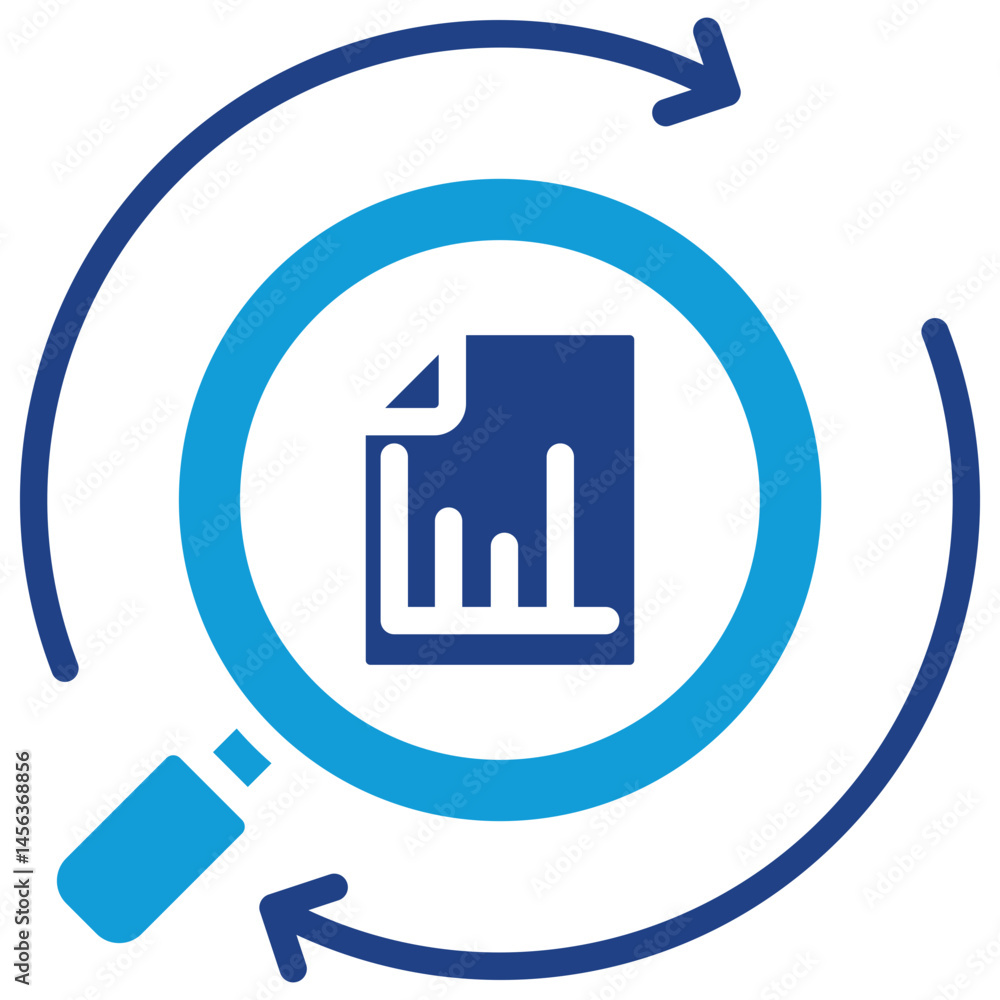Data Analytics Process Dual Tone Blue Fill - Data Analysis and Research Report Icon Data Analytics Process Dual Tone Blue Fill - Data Analysis and Research Report Icon
