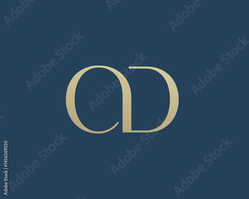 OD letter logo icon design. Classic style luxury initials monogram.
