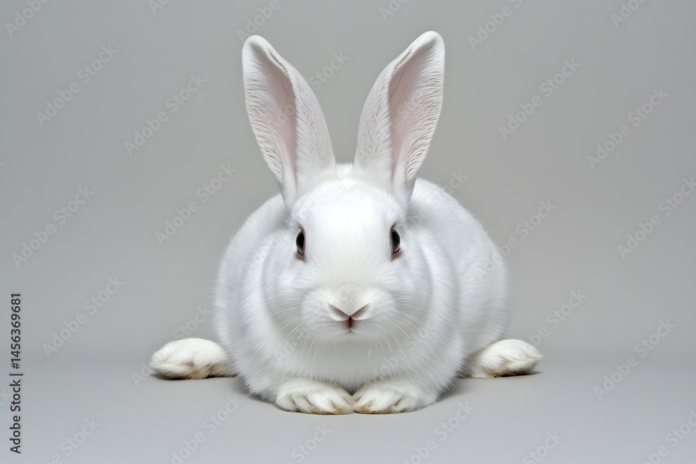Adorable White Bunny Rabbit Studio Shot Adorable White Bunny Rabbit Studio Shot