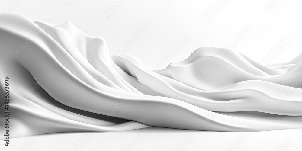 Obraz premium Elegant abstract background featuring smooth white and grey fluid waves, perfect for clean, modern, and sophisticated designs.