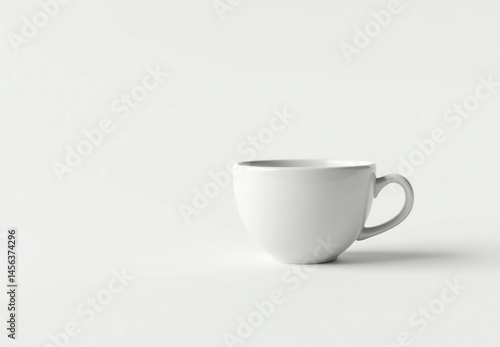 Wallpaper Mural White ceramic cup mockup isolated against a pure, white realistic background. AI generative image Torontodigital.ca