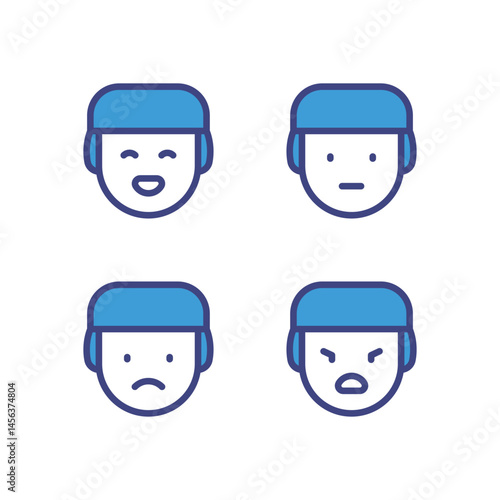 Emotional Wellbeing vector icons stock illustration