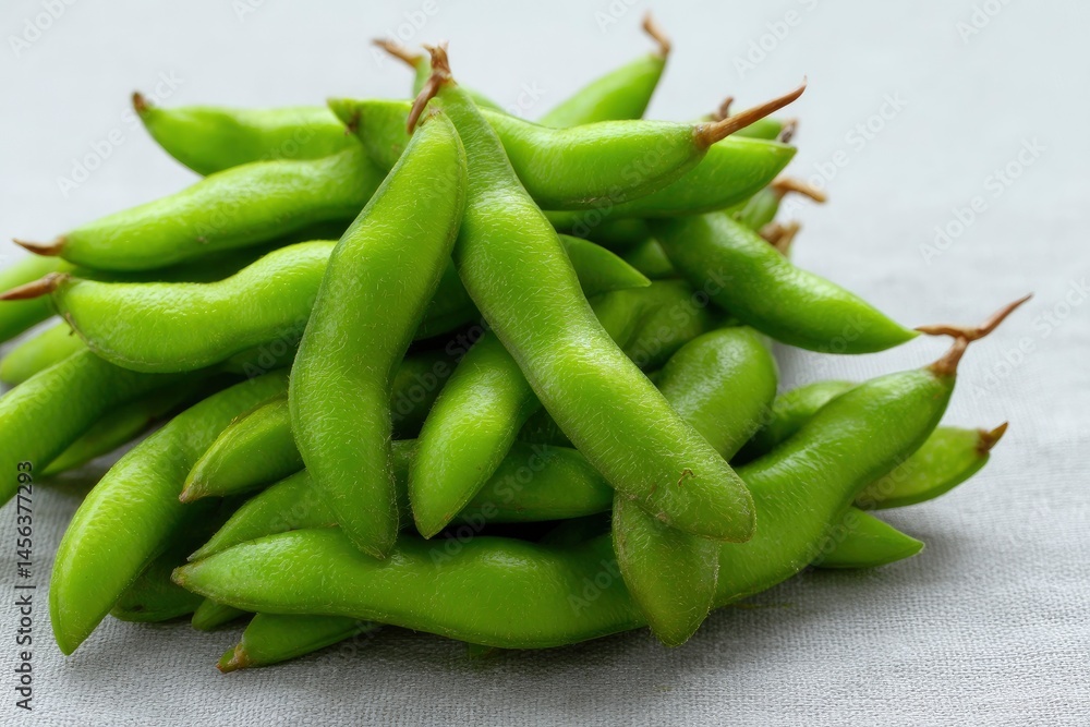 Edamame Pod Stack - Fresh Green Soybeans Edamame Pod Stack - Fresh Green Soybeans