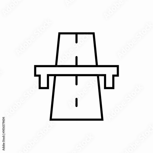 Highway road bridge overpass icon vector sign