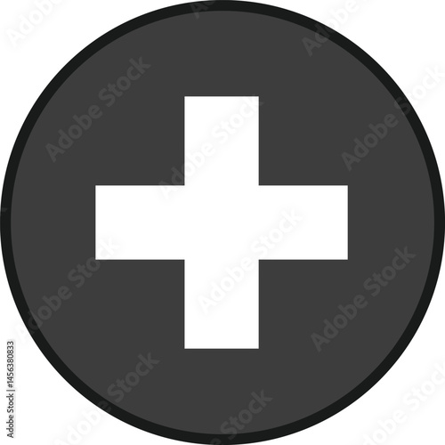 Red cross medical icon on white background. Medical sign isolated.