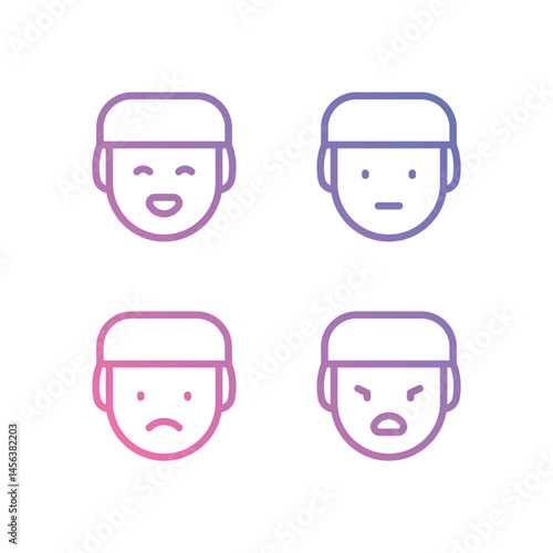 Emotional Wellbeing vector icons stock illustration