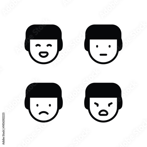 Emotional Wellbeing vector icons stock illustration