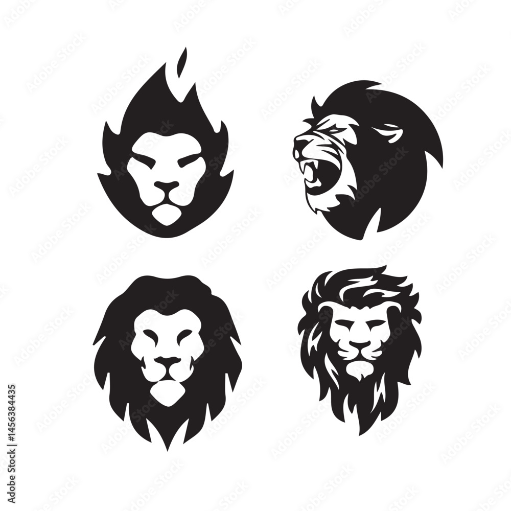 Fototapeta premium Modern Lion Head Logo Realistic Lion Head Graphic Geometric Lion Head Icon