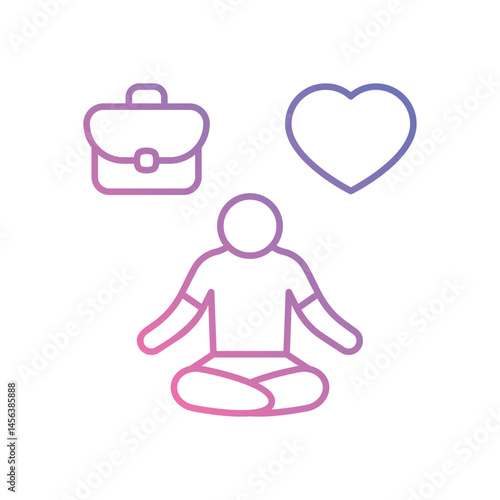Mindfulness at Work vector icons stock illustration