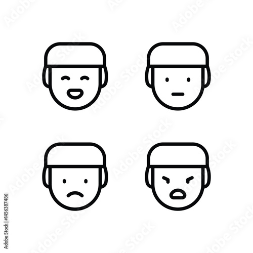 Emotional Wellbeing vector icons stock illustration