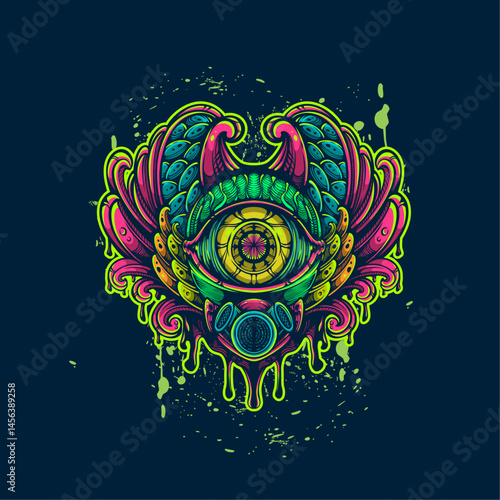 one eye abstract artwork illustration