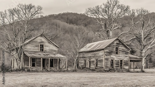 Wallpaper Mural Abandoned homes in rural landscape Torontodigital.ca