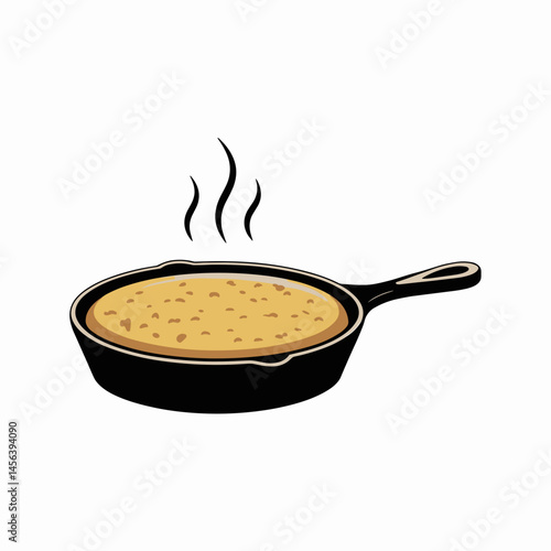 Cast Iron Skillet with Fresh-Baked Cornbread