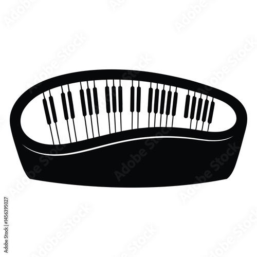 Mbira Silhouette, Vector, Illustration, Icon, Logo, White Background.