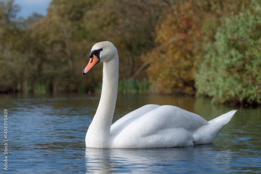Fototapeta premium White Swan on Water