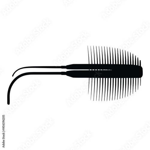 Theremin antennae Silhouette, Vector, Illustration, Icon, Logo, White Background.