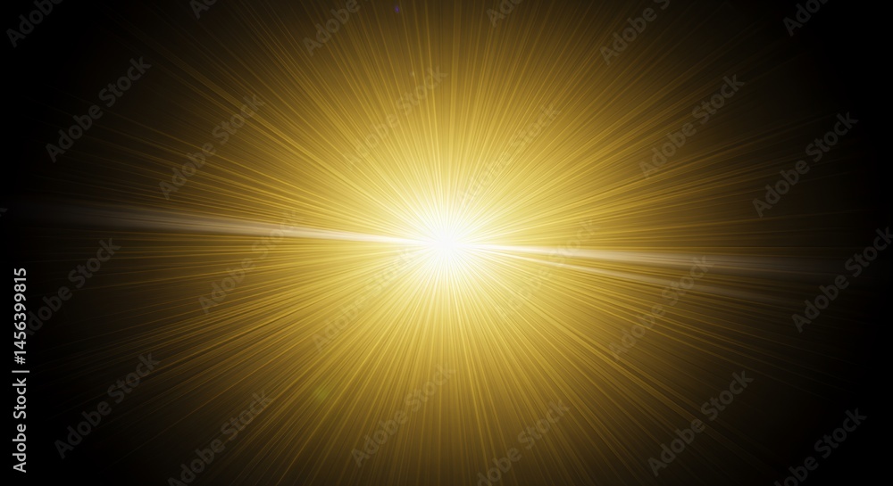 Obraz premium Golden Radiance: A Burst of Celestial Light
