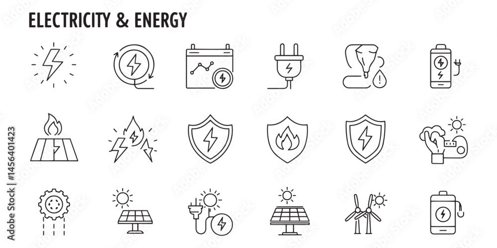 Fototapeta premium Renewable energy technologies illustrations for a modern eco lifestyle 