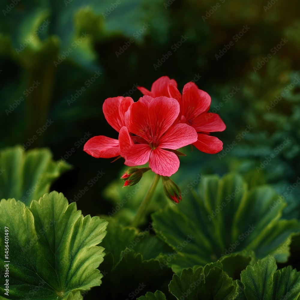 Red Geranium Flower Bloom Close-up Red Geranium Flower Bloom Close-up