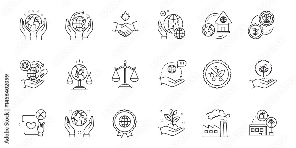 Fototapeta premium Sustainable Development Goals Icons Collection on White Background