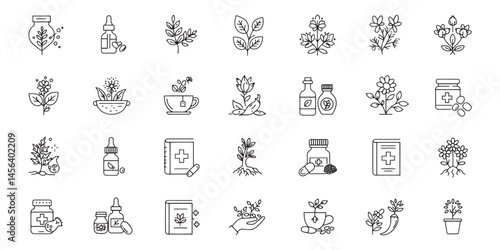 Vector Icons Set for Health and Beauty Concept Design	
