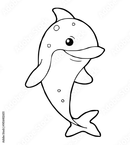 Cartoon dolphin with spots fins  a friendly smile