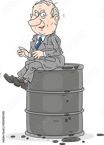 Lucky businessman sitting o...