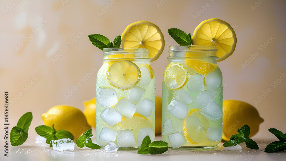 refreshing summer scene feat lemons juice ai genrative
